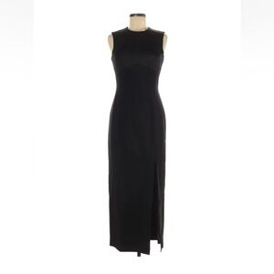 TAHARI $229 Womens Black Sleeveless Midi Open Back Daimond Neck Sheath Dress 8